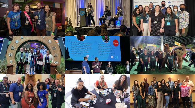 The Sercante team is pictured at various conferences, events, and team workshops.